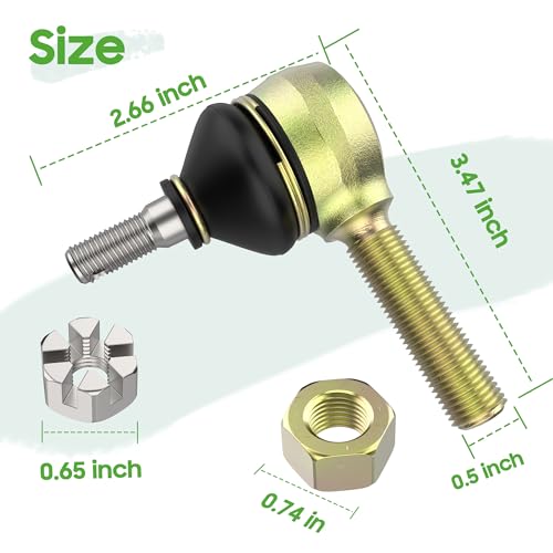 10L0L Golf Cart Tie Rod End Kit for Club Car DS 1976-2008 G&E,OEM 7539 7540 | 2 Left-Hand & 1 Right-Hand Thread Ball Joints; Restores Steering Precision; Greaseable; Diy Install, Basic Tools; Sturdy