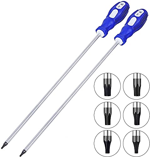 12 inch Long Security Torx Screwdriver Set, PH1 Magnetic Hex Torx with T10 T15 T20 T25 T27 T30 Security Screwdrivers 6-Piece