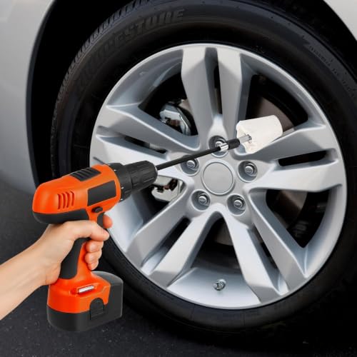 Linkstyle 9PCS Polishing Wheel Kit for Drill, Cotton Buffing Wheel Set, Sponge Polishing Ball & Cone, with 1/4 Inch Hex Extension Rod, for Auto Car Detailing Aluminum Stainless Steel Chrome Surface