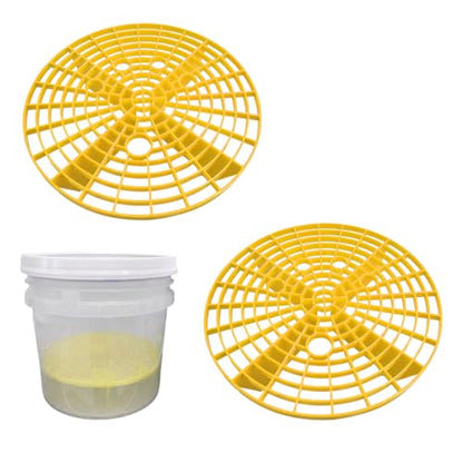 Yourkar 2 PCS Car Wash Bucket Inserts, Plastic Vehicle Detail Grit Trap, Auto Dirt Collectors Fits 12 Inch Diameter Bucket, Universal Car Accessories (Yellow) - color: Yellow, 2pcs