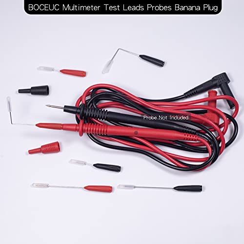 Back Probe Needles Non-Destructive Multimeter Test Probes, 3A Alligator Clips with Slip on Insulators, 5A 600V Instrument Test Pen Clamp Copper Lead Plug Measuring Tools