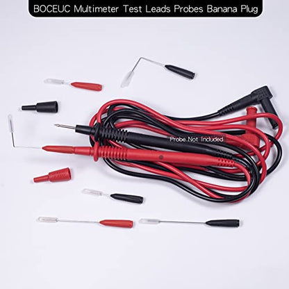 Back Probe Needles Non-Destructive Multimeter Test Probes, 3A Alligator Clips with Slip on Insulators, 5A 600V Instrument Test Pen Clamp Copper Lead Plug Measuring Tools