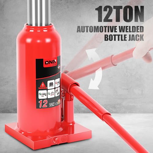 DNA Motoring 12 tons / 24000 lbs Lifting Automotive Welded Hydraulic Bottle Jack for Repair Vehicle, Pickup, Truck, w/Manual Handle, Red,TOOLS-00360 - color: red, style: 12 ton