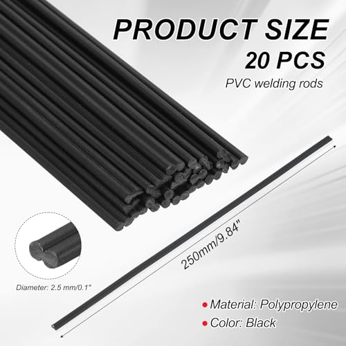 Plastic Welding Rods, Welder Rod High-Strength Waterproof Fit for Repairing Plastic Bumper - color: Black