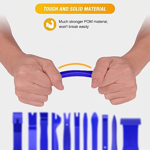 GOOACC 40Pcs Trim Removal Tool,Auto Terminal Removal Key Tool,Auto Clip Pliers Stereo Removal Tools,Car Upholstery Repair Removal Kit,Precision Hook and Pick Set,Wiring Threader,Car Film Scrape-Blue - color: Blue