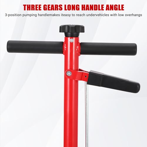 GarveeTech 30 Ton Air Hydraulic Floor Jack for Heavy Duty Trucks & Tractors – Low Profile (9"-17.7"), 4 Adapters, 46" Adjustable Handle – 66,000 Lbs Capacity - color: 30 Red