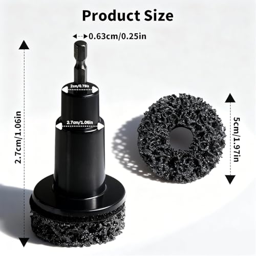 Wheel Hub & Stud Cleaning Tool Kit，Rust Removal Disc for Cars & Light Trucks，Fits 1/2" Impact Wrench & Drill，Rapidly Cleans Rotors, Hubs & Wheel Studs for Brake Jobs