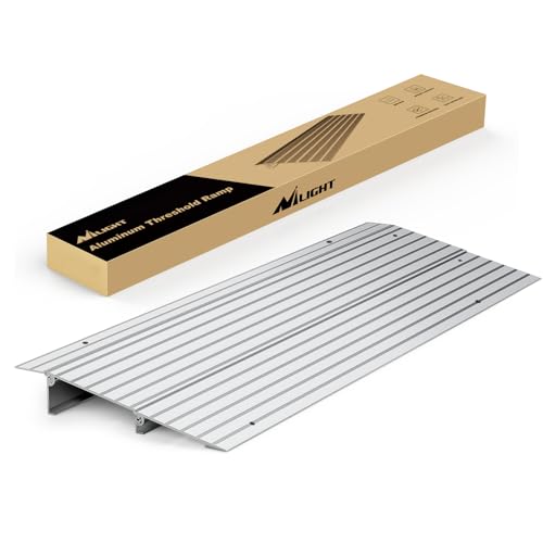 Nilight Door Threshold Ramp, 2" Rise Portable Aluminum Wheelchair Door Entry Ramps for Doorways Stairs Home Steps - size: 2" Rise