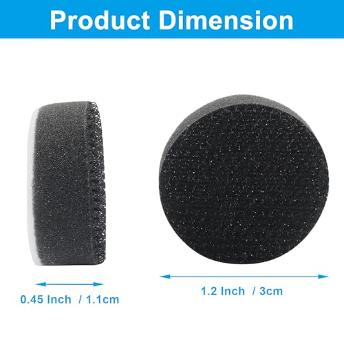 6 Pack 1 Inch Hook and Loop Foam Buffering Pad, Black | Soft Foam, Sponge Cushion Buffer, No Hole, Backing Pad for Sanding - size: 1 Inch
