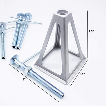 X-Haibei RV Stabilizers Jacks for Trailer Camper 4 Pack Aluminum Stack Jack Stands 6000 Pounds Supports with Cushion Rubbers Adjustable from 11" to 17"
