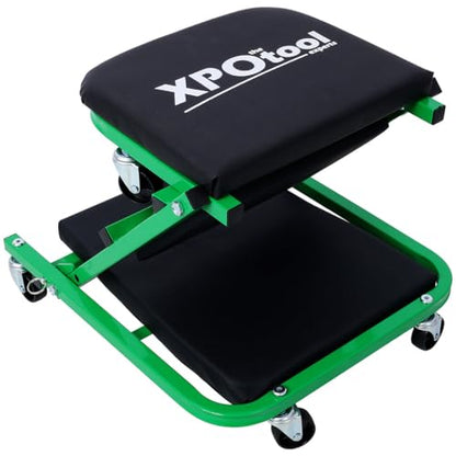36" Mechanic Creeper and Rolling Stool, Convertible Z Creeper Seat with 6 Swivel Casters, 300 lbs Capacity Steel Frame Garage Chair for Auto Repair Shop Maintenance,Green - color: Green