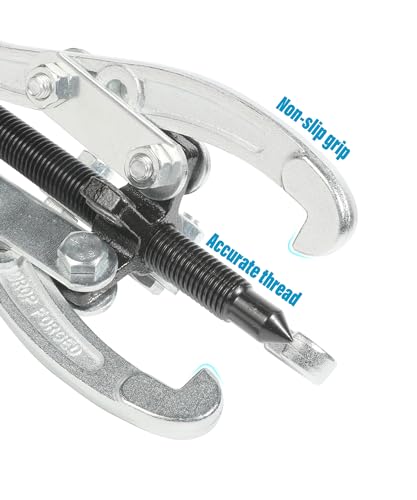 RACOONA Gear Puller,Heavy Duty Pulley Puller,Car Accessories 3 Jaw Gear Bearing Flywheel Pulley Removal Tool,Gear Removal Tool Gear Puller Set,3" 4" 6" 3 Jaw Puller Kit for Slide Gears,Pulley,Flywheel
