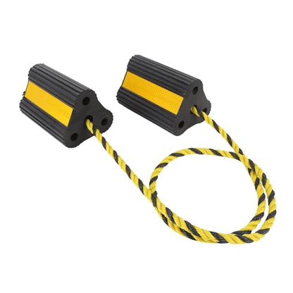 Tyenaza Wheel Chocks Heavy Duty Rubber Wheel Blocks Anti Slip Tire Stopper Blocks with Rope and Reflective Strips for Trailers Camping Vehicle Truck