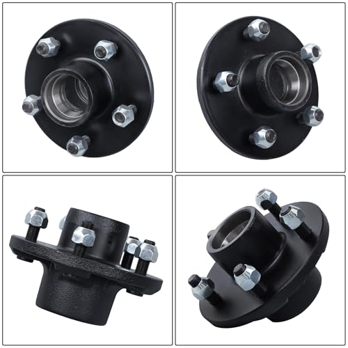 2 Sets 5-Lug 4.75 Trailer Wheel Hub with Bearings Kit for 3500Lb #84 Spindle