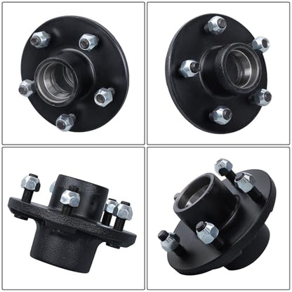 2 Sets 5-Lug 4.75 Trailer Wheel Hub with Bearings Kit for 3500Lb #84 Spindle