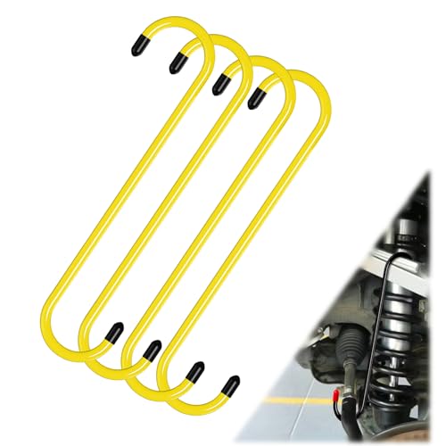 BFXM 4PCS Brake Caliper Hanger Caliper Hangers Hooks with Rubber Tips | Durable Steel, Rust-Proof Automotive Tools for Braking, Axle, Suspension, Herramientas para Extensión de Frenos - color: Yellow-4PCS