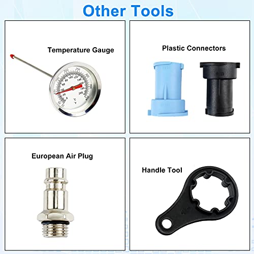 JoyFans Radiator Pressure Tester and Cooling System Pneumatic Vacuum Coolant Refill Tool 33Pcs Automotive Kit with Pressure Gauge, Radiator Adapters for Most Cars, Trucks, Airlift Blue - color: Blue Suitcase
