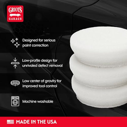 Griot's Garage BOSS 2" Fast Correcting Foam Pads for Car Polishing and Detailing, Buffing Pads for Moderate to Severe Scratch Removal, Set of 4 - size: 2 Inch Pads (Set of 4)