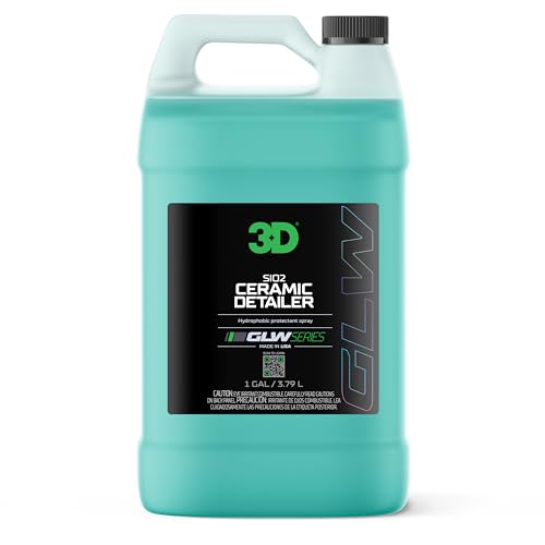 3D SiO2 Ceramic Detailer 1 Gallon – Quick Detailer with Advanced SiO2 Polymers – Hydrophobic Protection, UV Defense, High Gloss Finish, Ceramic Coating Booster – Professional Car Care – Made in USA - size: 128 Fl Oz (Pack of 1)