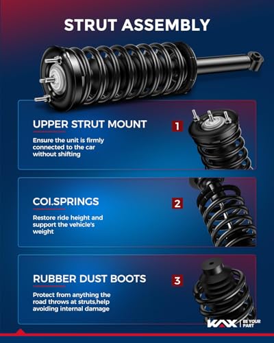 KAX Front Struts Fit for Traverse 2009 2010 2011 2012, Acadia 2007 2008 2009 2010 2011 2012, Shock Quick Suspension Struts with Coil Spring Assemblies, 172518 Struts Full set of 2 SAA329 - style: 172518