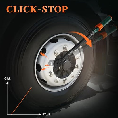1/2 Inch Drive Click Torque Wrench, 25-250 Ft-lb, ±3% High Accuracy | 72-Tooth Dual-Direction Reversible Ratchet Head, Heavy Duty for Tire Change, Lug Nuts, Automotive, Truck, RV, Tractor - size: 25-250 ft.lb（1/2-Inch）
