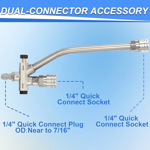 Tool Daily Foam Cannon with Dual Connector Accessory, 1/4 Inch Quick Connector, 5 Pressure Washer Nozzle Tips, 1 Liter - style: Foam Cannon with Dual Connector