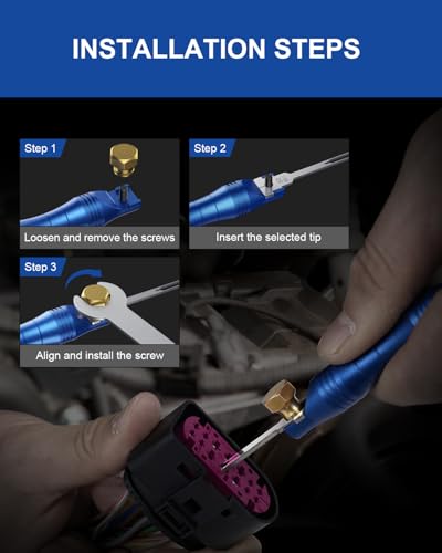 Terminal Removal Tool Kit, 30PCS Professional Depinning Tool Set with Replaceable Pin Extractor Tips for Molex, AMP/TE, Delphi, Deutsch & Automotive Wiring Repair