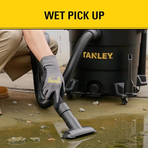 STANLEY 12 Gallon 5.5HP Wet/Dry Vacuum,3-in-1 Vacuum Blower & Pump, Heavy-Duty for Wet/Dry Messes, Dust & Water, Ideal for Garage Jobsite Home, SL18199P - color: Sl18199p-1