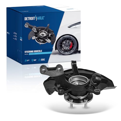 Detroit Axle - FWD Front Right Steering Knuckle for 04-07 Toyota Highlander 3.3L, Passenger Side Steering Knuckle & Wheel Bearing Hub Assembly 2004 2005 2006 2007 Replacement