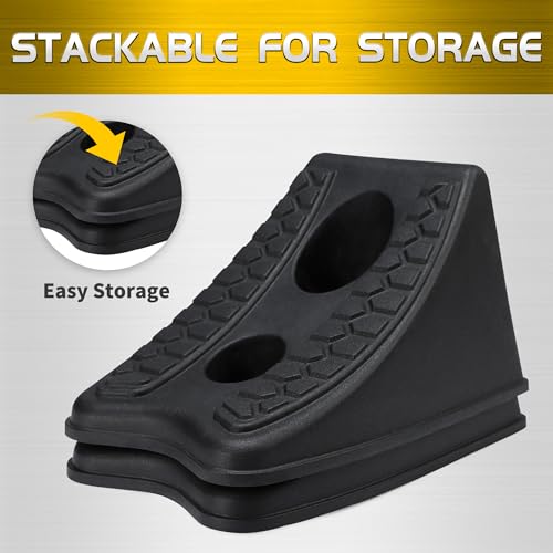 TONDA Jack Stands 3 Ton 1 Pair and Wheel Chocks 4 Pack