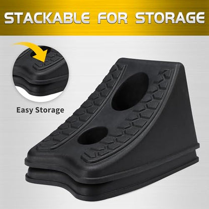 TONDA Jack Stands 3 Ton 1 Pair and Wheel Chocks 4 Pack
