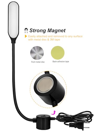 Sewing Machine Light, LED Work Lamp with Magnetic Base | Gooseneck, bandsaw light, for Lathe Drill Press, Bendable - style: Magnetic Light
