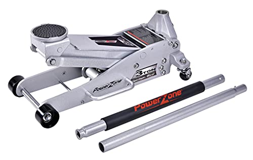 Power Zone 3 Ton Dual Pump Quick Lift Aluminum and Steel Hydraulic Racing Jack, Lift Range: 3-7/8” to 18-3/8”, 680044