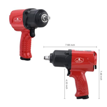 AEROPRO TOOLS 1/2-Inch Aluminum Air Impact Wrench(A398),Twin Hammer with 1380FT-LB Max Loosening Torque, Pneumatic Impact Gun, for Auto Repair, Tire Shop (Aluminum Housing) - style: 1380 ft-lbs | Aluminum Housing