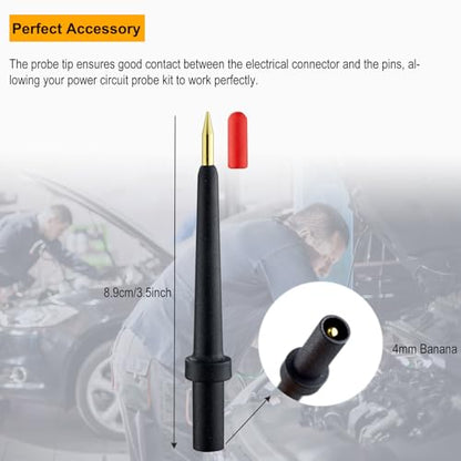 ZIBOO - 2Pk 4Mm Banana Jack 3 Tip Black (PPTK0024-2),Use for Autel Circuit Tester Power Circuit Probe