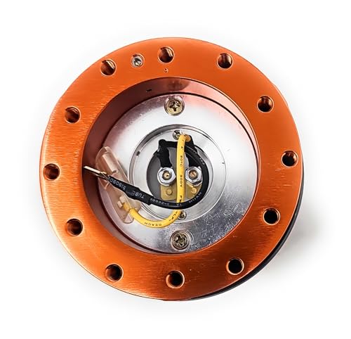 NRG (SRK-200) Orange Aluminum GEN 2.0 Racing Performance Steering Wheel Quick Release Adapter Fit 2-Way 6-Hole Pattern Design - color: Orange