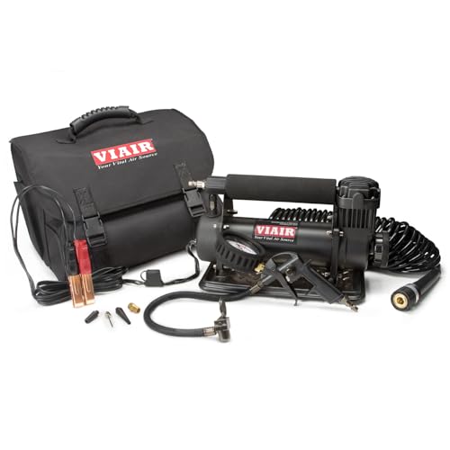 VIAIR 450P/45044 Automatic Portable Compressor, Tire Inflator Kit, Air Compressor for Truck, Jeep, SUV, and Car Tires, Air Pump Kit, Car Accessories, 100% Duty Cycle, 150 PSI/1.80 CFM, Stealth Black - color: Stealth Black, style: 450P Original Portable