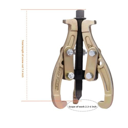3 Jaw Gear Puller, Jaw Puller with Reversible Jaws for Removal | Heavy Duty Gear Extractor Tool for Automotive Wheel, Pulling Kit 6 Inch - size: 6inch