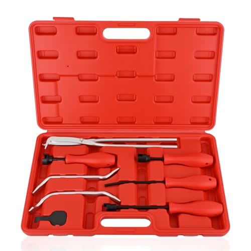 GOOACC 8PCS Drum Brake Tool Kit, Brake Tool Set with Drum Brake Spring Tool Installer, Remover, Compressor, Retainer, Pliers and Adjustment Spoons Set Brake Tools for Automotive Installer Remover Red - color: 8pc Brake Tool Red