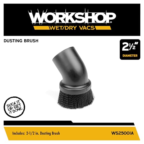 WORKSHOP Wet/Dry Vacs WS25001A 2-1/2-in. Dusting Brush Vacuum Attachment - size: 2-1/2"