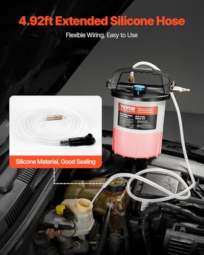 VEVOR Brake Bleeder Kit, 3L Brake Fluid Extractor with 1L Siphon Refilling Bottle & 13 Hose Connectors, Complete Brake Fluid Bleeder Kit with Extended Silicone Hose & Handle, Fit for Most Vehicles