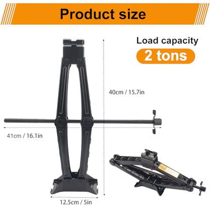 3 Pack 2T Scissor Jack for Car - 2 Ton Robust Steel Car Jack with Saving Effort Ratchet Handle, 2 Ton Load Capacity, Universal Cars Jacks Tool Kit for Auto and Trucks - size: 3 Pack