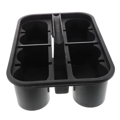 Happyyami Sturdy Plastic Storage Tray Organizer with Handle for Car Cleaning Tools Divided Tote Bin for Art Craft Supplies Makeup Bathroom Durable Stylish Cleaning Supplies Basket