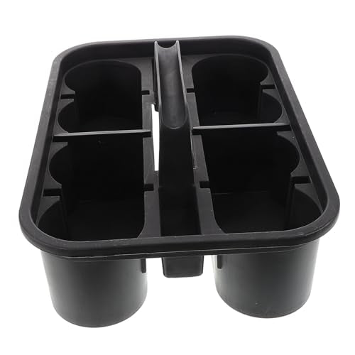 Happyyami Sturdy Plastic Storage Tray Organizer with Handle for Car Cleaning Tools Divided Tote Bin for Art Craft Supplies Makeup Bathroom Durable Stylish Cleaning Supplies Basket