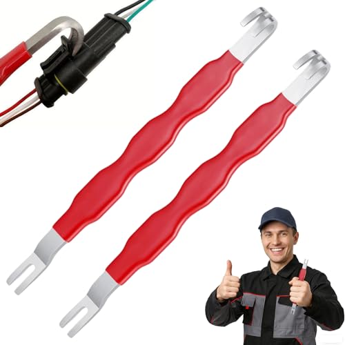 2Pcs Electrical Terminal Connector, Automotive Dual-Head Plug Remover Separator Electrical Connector Removal Tools Universal Disconnect Clip Removal Trim Tool for Most Vehicles (2Pcs) - color: 2Pcs