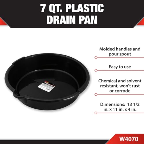 Performance Tool W4070 Drain Pan, 7 Quart Capacity - style: 1.75 Gallon Plastic Oil Drain Pan