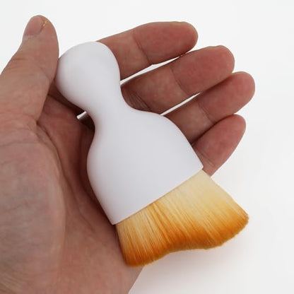 Car Detailing Brush, Soft Bristle Cleaning Brush, Scratch-Free Auto Duster Tool for Dashboard, Air Vents, Leather & Interior Cleaning (White&Brown) - color: White&Brown