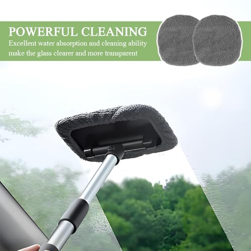 wuyaoyao 12PCS Car Windshield Cleaning Tool Bonnets, Microfiber Cleaning Cloth for Windshield Cleaning Tool, Replaced Car Care Microfiber Windshield Cleaner Cloths Pad, Fits 3" Plate (12PCS) - color: 12pcs