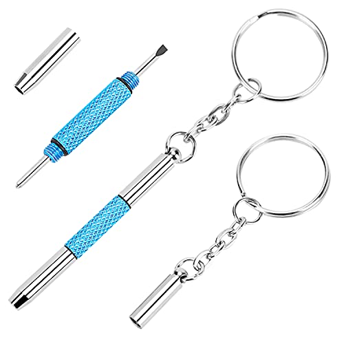 UNEAK - Eyeglass Screwdriver Repair Kit Precision 3 in 1 Mini Screwdrivers Set Keychain Glasses, Sunglasses, Sunglass, Watch, Electronics, Jewelry, Eyeglasses, Flat Head, Phillips, Hex - color: Blue