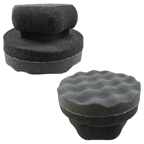 Tire Shine Applicator Pad, Reusable Hex Grip Tire Dressing Applicator, Wave Contoured Tire Polishing Sponge Pads, Car Detailing Cleaning Accessories for Most Vehicles (2PCS) - size: 2PCS